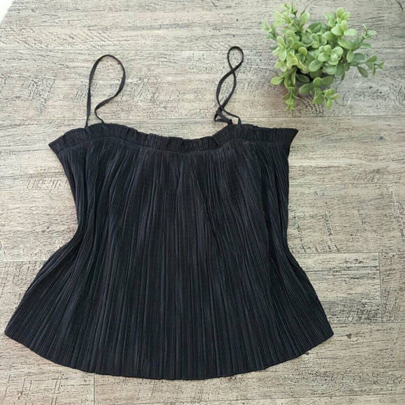 Madewell black 'Nicole' pleated ruffled top XXS - Picture 6 of 8